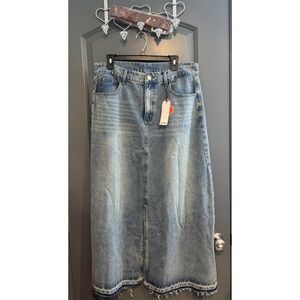 Cider Blue Denim Maxi Skirt